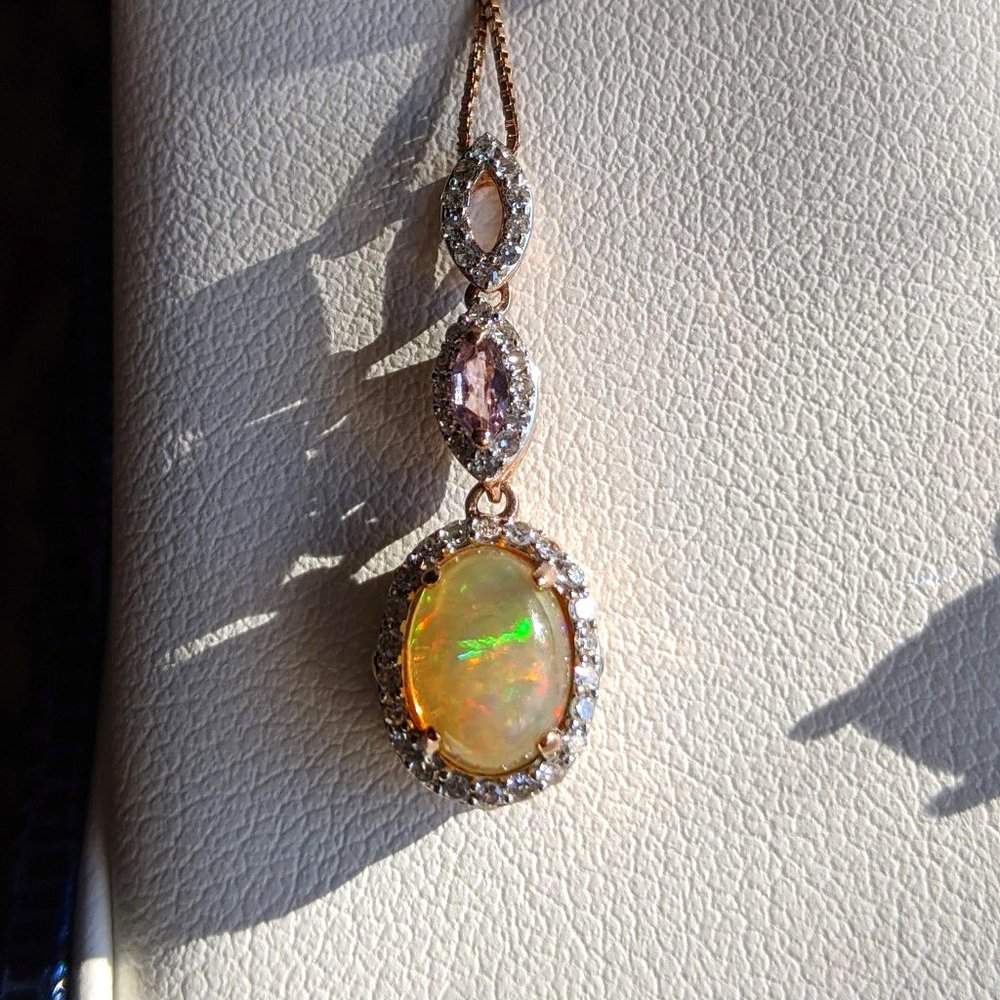 Opal Rose Gold Necklace